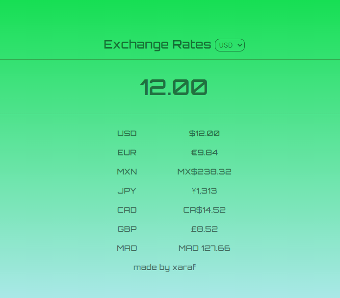 A simple currency exchange calculator built using redux with react hooks.